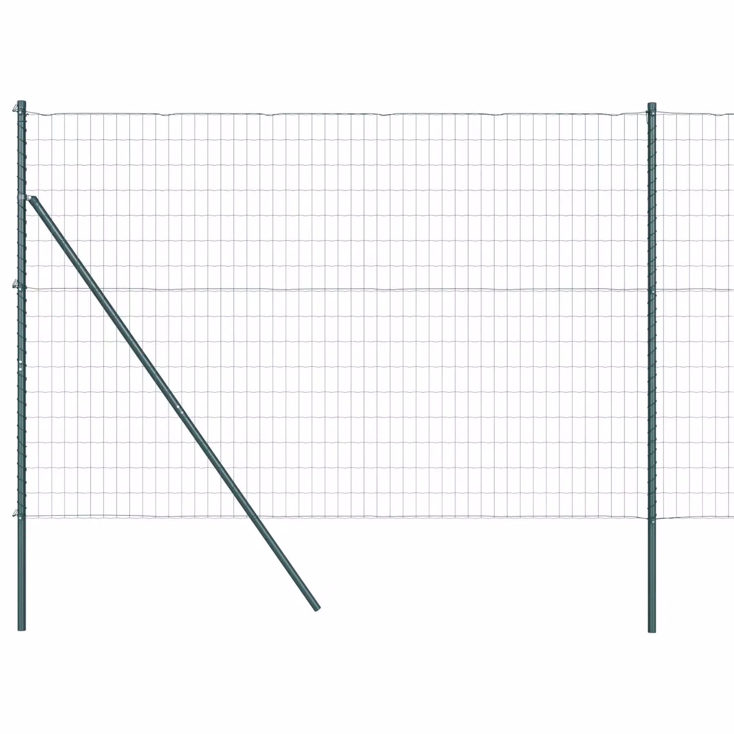 Berkfield Home Euro Fence with 7 Posts, Galvanised Steel, Green and Silver, W: 10 m, H: 1.5 m – 2