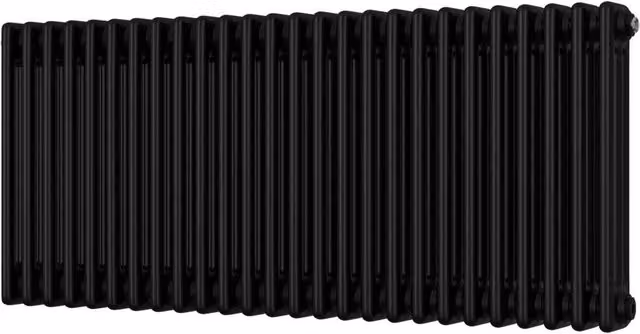 Alpha Black 3 Column Radiator, H: 117.7 cm, W: 50 cm