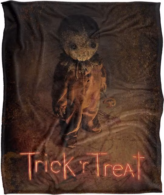 Warner Brothers Trick R Treat Silky Touch Super Soft Fluffy Throw Blanket in White and Multicolour, W: 152 cm, D: 127 cm – 1