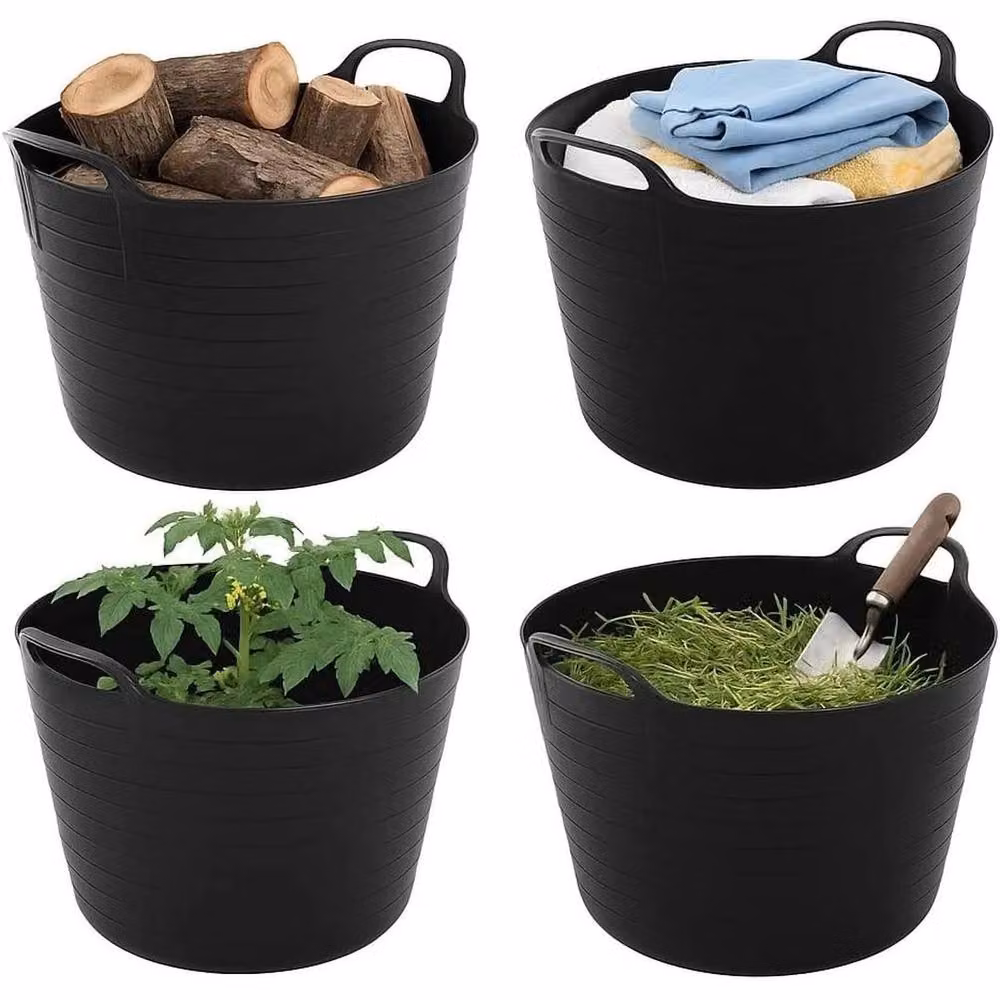 SPETLEK 7L Small Flexi Tub with Handles, Black, Pack of 3 – 2