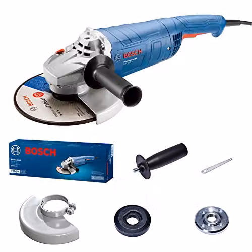 Bosch Professional GWS 2200 P Corded Angle Grinder, Blue, 2200 W, 230 mm Disc Diameter – 1