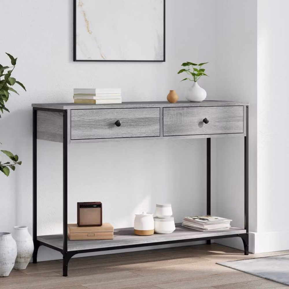 Berkfield Home Grey Sonoma Console Table, W/D/H: 100 x 34.5 x 75 cm – 2