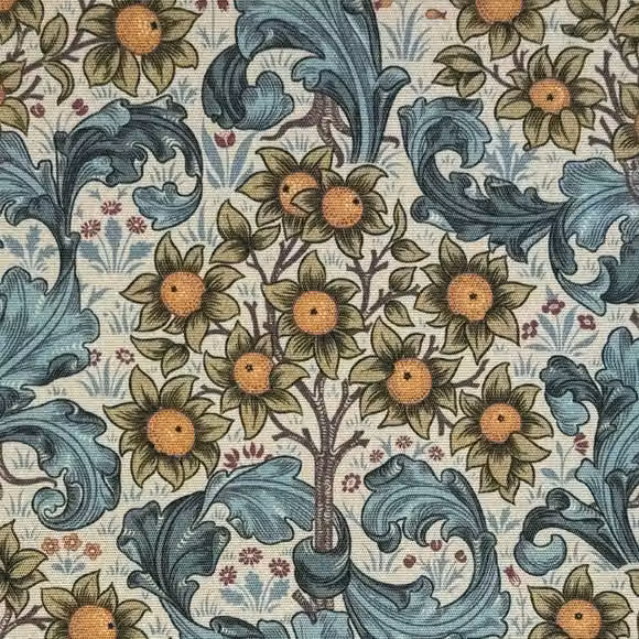 William Morris Orchid Outdoor Fabric in Azure and Multicolour