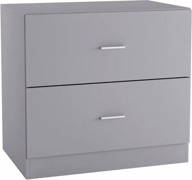 EONLION Orlando 2-Drawer Wood Chest, Grey Modern Bedroom Side Cabinet