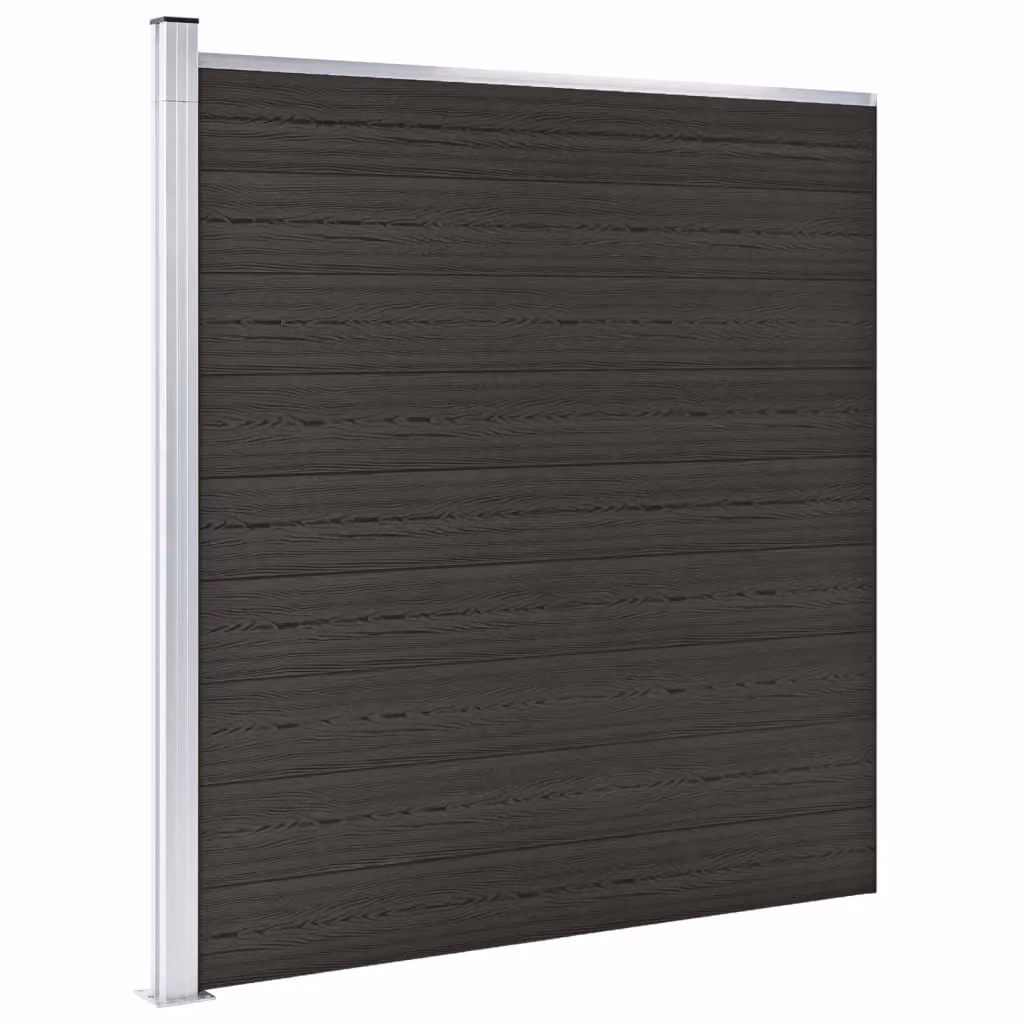 Berkfield Home WPC Fence Panel, Black, W: 175 cm, H: 186 cm – 2
