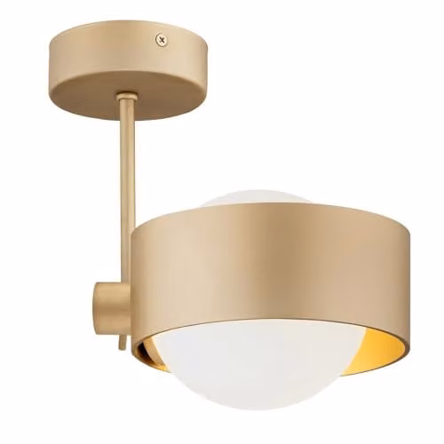 Netlighting Argon Massimo Plus Outdoor Globe Ceiling Light in Gold and White with Opal Matt Glass, IP44 – 1