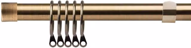 NewEdgeBlinds Fenton Extendable Metal Curtain Pole Set in Brass Gold/Yellow, Length: 160 cm