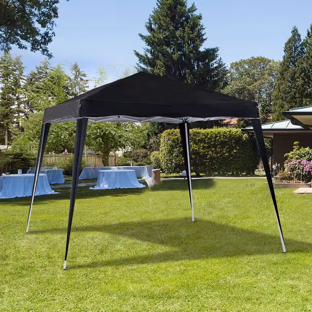 Outsunny Pop up Garden Tent, Black, W/D/H: 240 x 240 x 240 cm