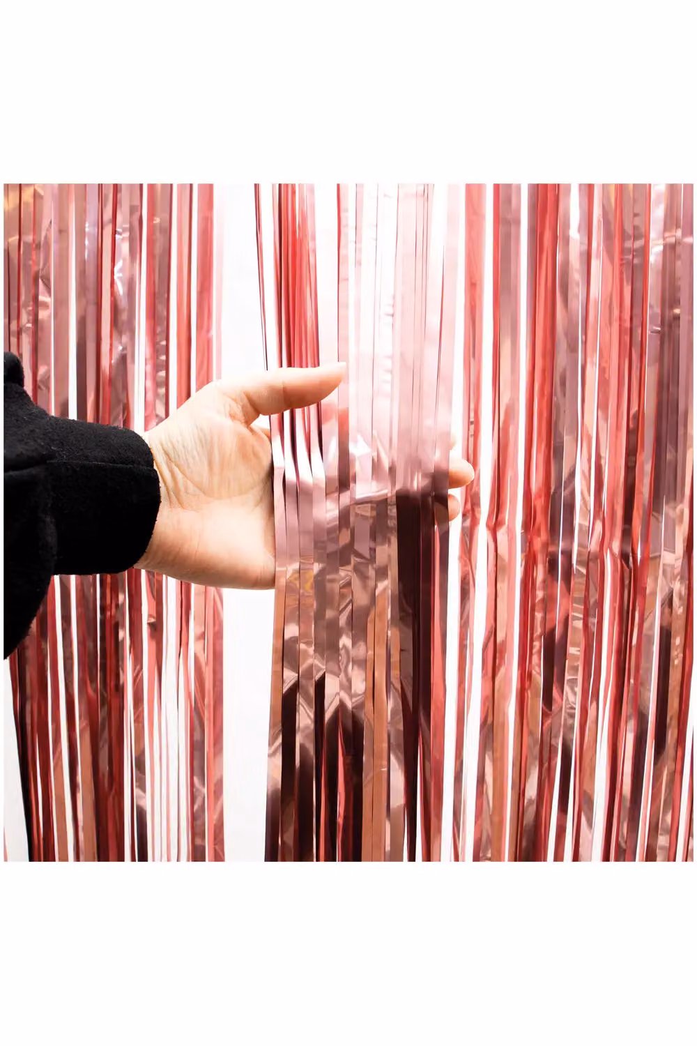 Netagon Metallic Tinsel Curtain in Rose Gold for Parties, Weddings and Christmas, W: 100 cm, H: 250 cm – 2