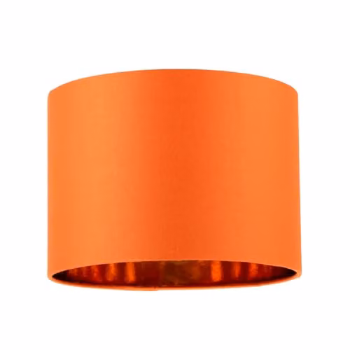 Happy Homewares Orange Cotton Fabric Round Pendant Lamp Shade, W: 18 cm, H: 25 cm – 1