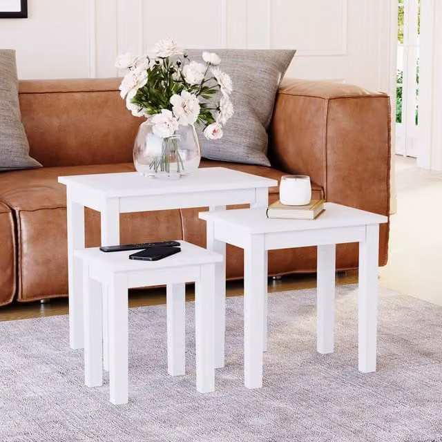 Vida Designs Yorkshire Nest of 3 Tables in White