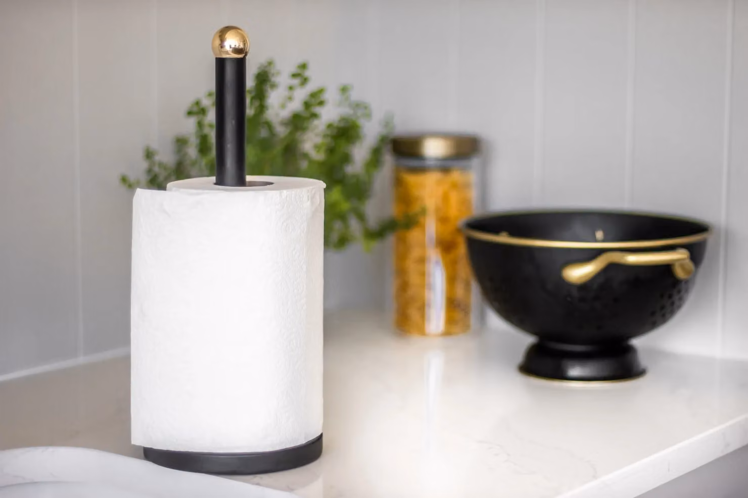 MasterClass Stainless Steel Freestanding Kitchen Roll Holder in Black and Gold, W/D/H: 15 x 15 x 35 cm – 5