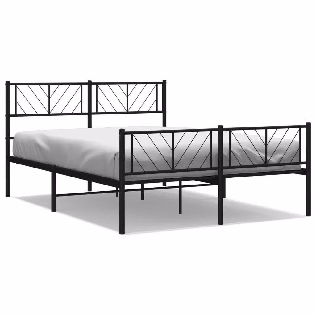 Berkfield Home Metal Bed Frame with Headboard and Footboard, Black, W/D/H: 120 x 190 cm – 2