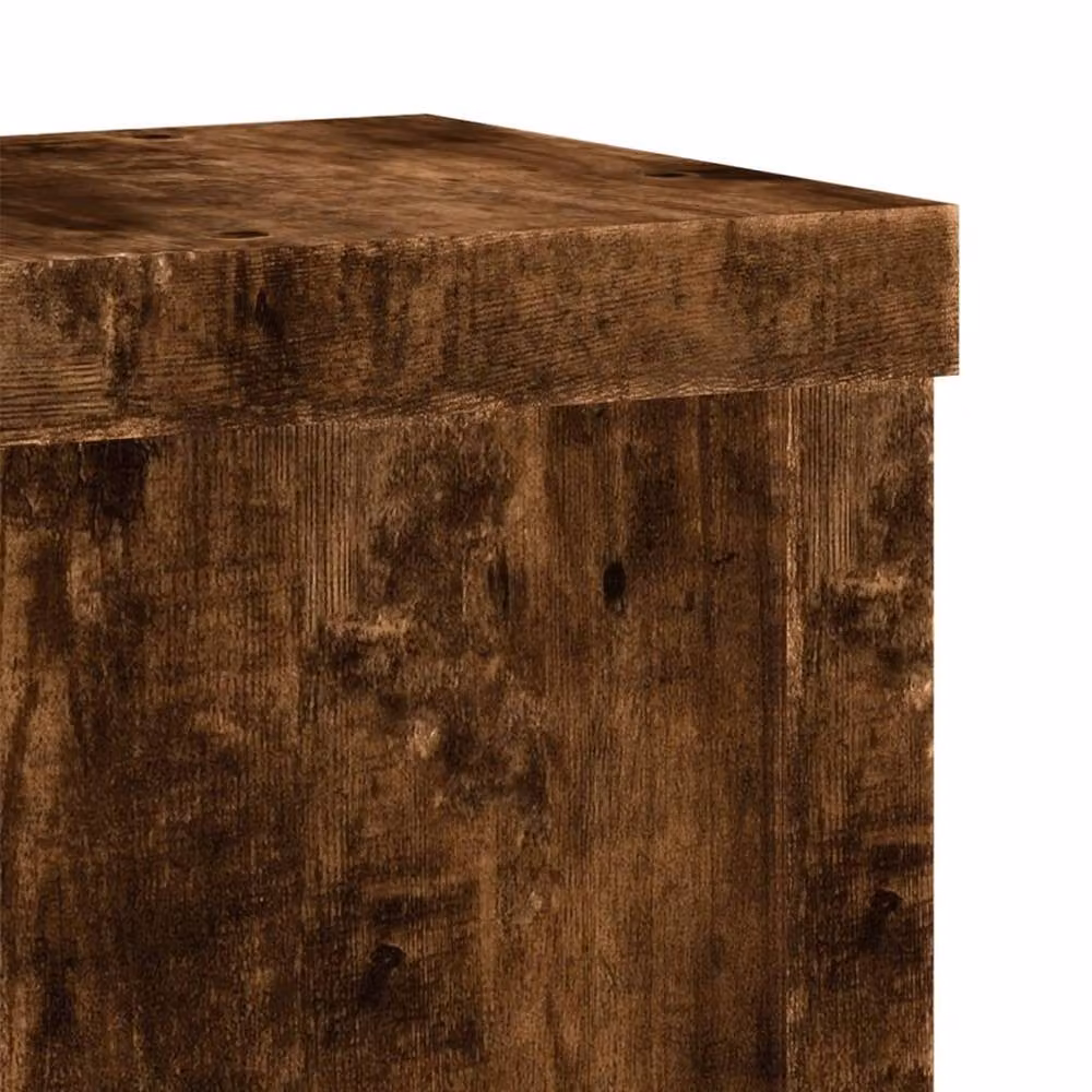 Berkfield Home Set of 2 Modern Square Plant Stands in Brown Engineered Wood, W/D/H: 10 x 10 x 18 cm – 5
