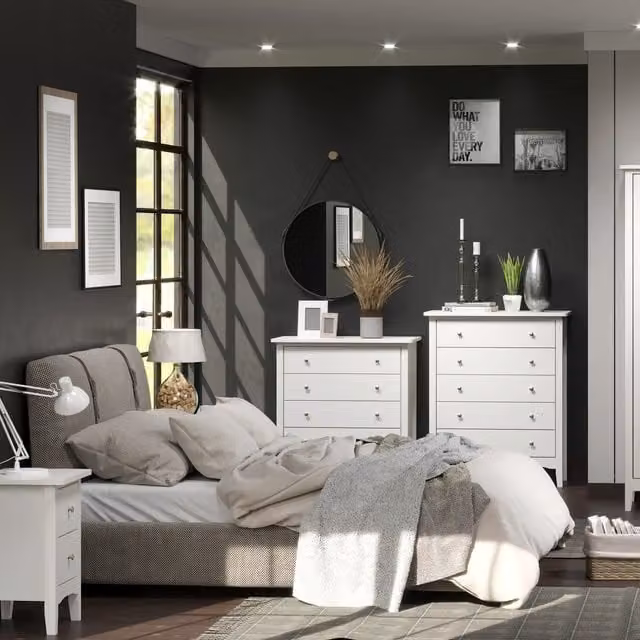 Core Products Ltd Como 2 Drawer Bedside Cabinet in White – 1