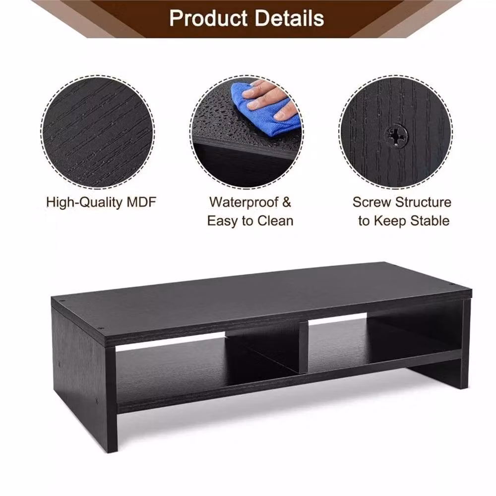 Nordara Black Desktop Monitor Stand and Laptop Screen Riser Rack W/D/H: 100 x 100 x 100 cm – 2