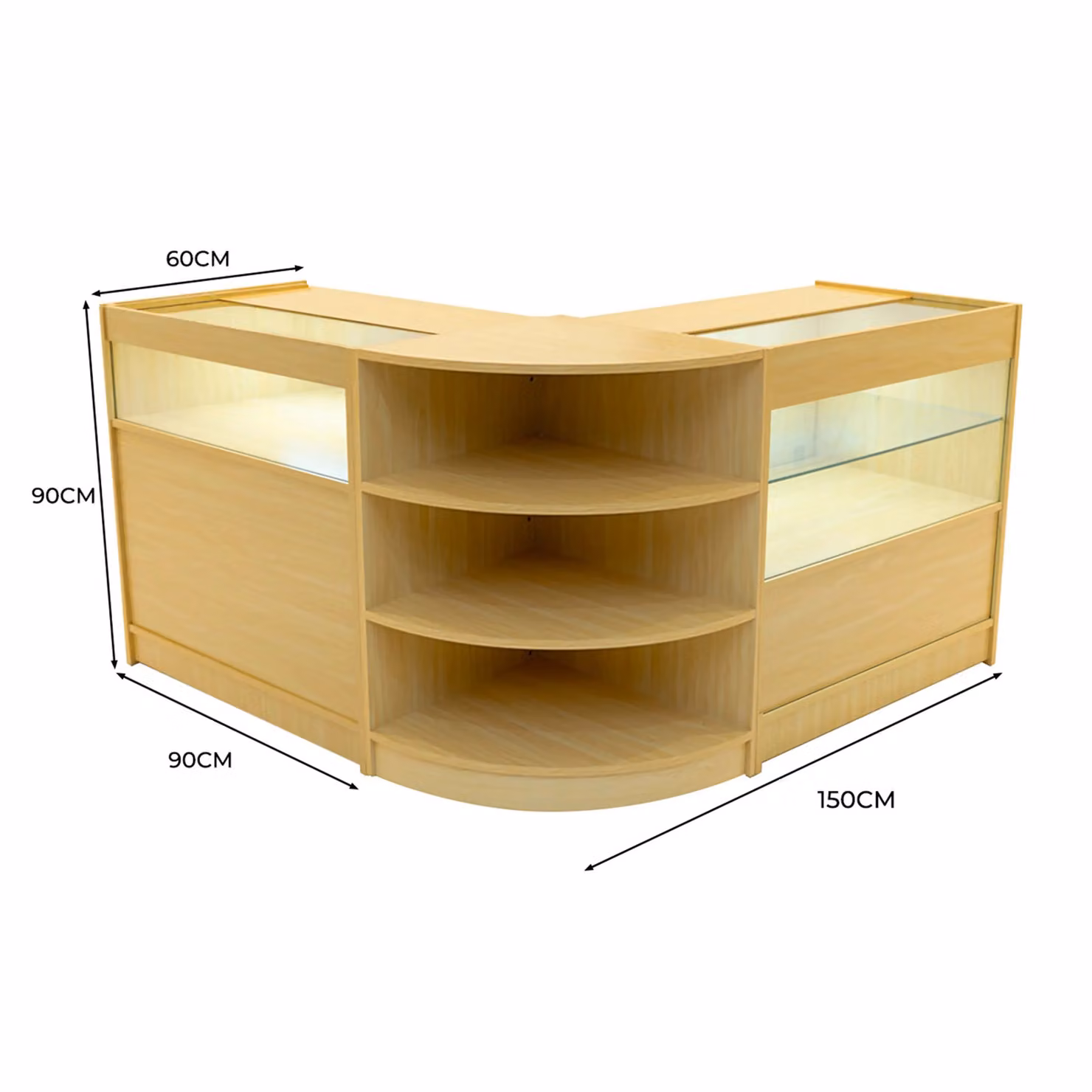 Monstershop Harmonia LED Shop Counter Set B900, C900 & LM60 in Maple Beige – 2