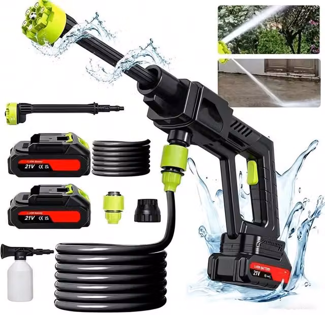 NESTLUNE Cordless High Power Car Pressure Washer in Black with Rechargeable Battery