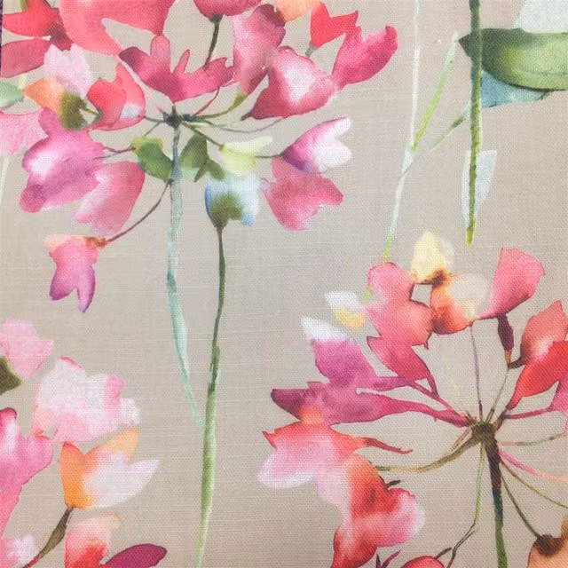 Voyage Maison Clovelly Printed Cotton Fabric in Russett, Brown, Pink and Multicolour