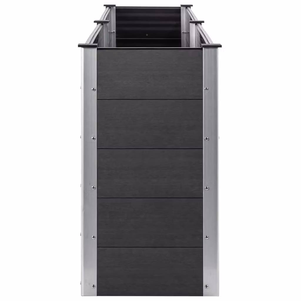 Berkfield Home Garden Grey WPC Raised Bed, W: 200 cm, D: 100 cm, H: 91 cm – 3