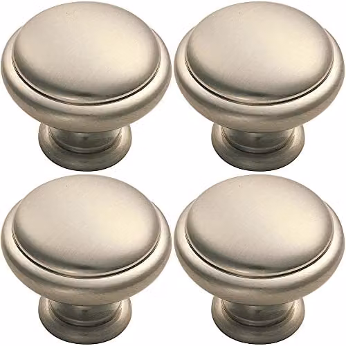Loops 4 Pack Domed Top Cupboard Door Knobs in Brushed Silver