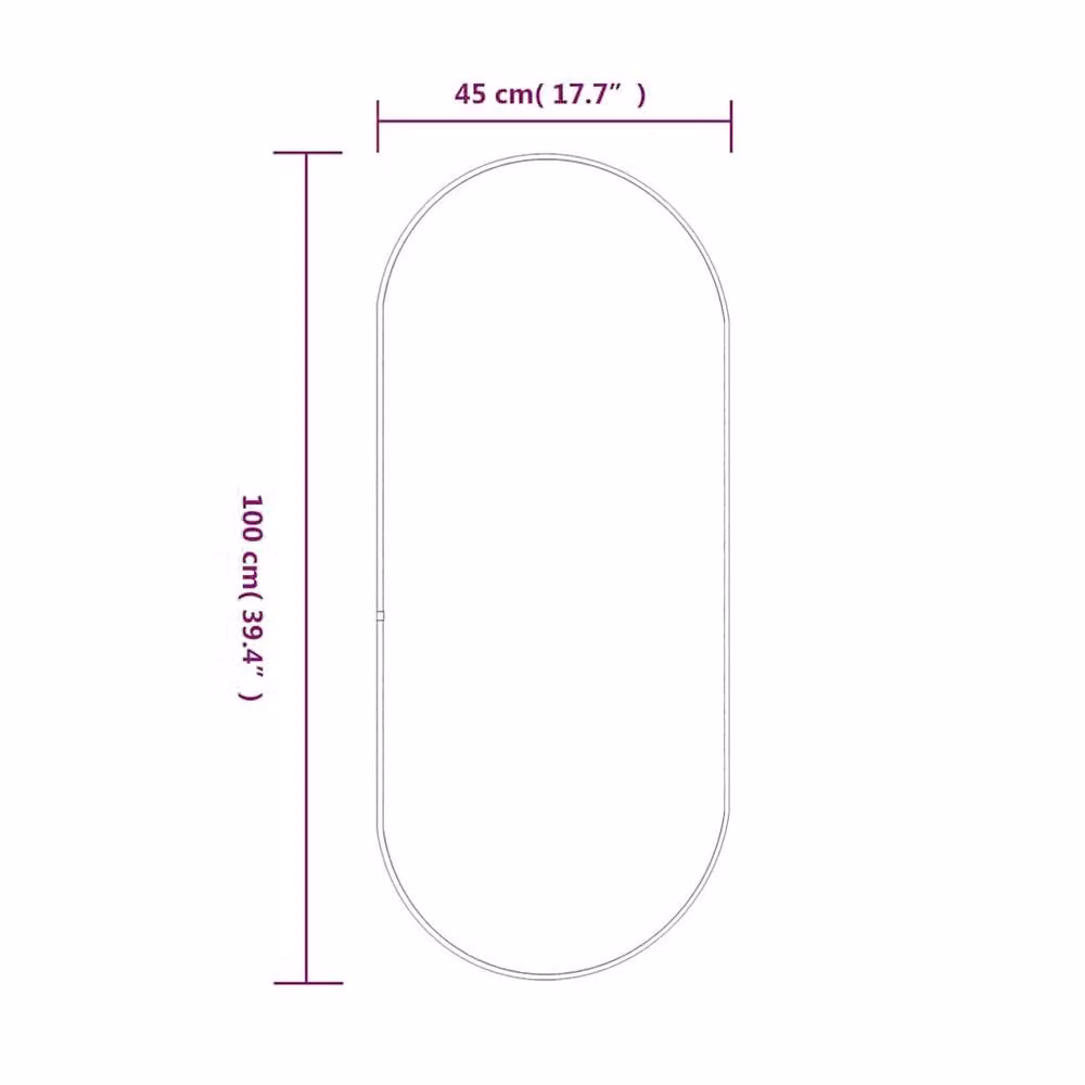Berkfield Home Oval Wall Mirror in Gold, W: 100 cm, H: 45 cm – 3