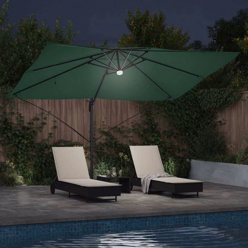 Berkfield Home Green Cantilever Umbrella in Polyester and Metal – 3