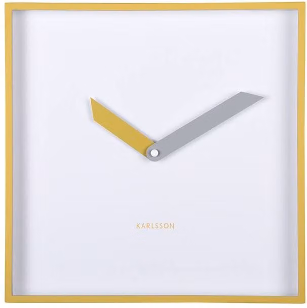 PRESENT TIME Karlsson Retro Geometric Analog Wall Clock in Citrine Yellow – 1