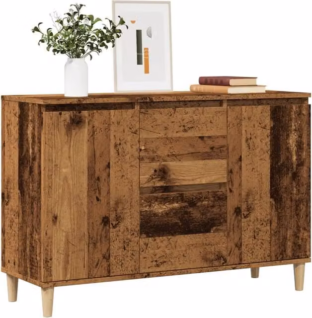 Berkfield Home Old Wood Sideboard in Brown, W/D/H: 102 x 35 x 70 cm – 1