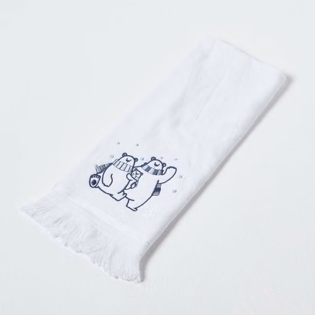 Homescapes Highly Absorbent Cotton Graphic Tea Towel in White