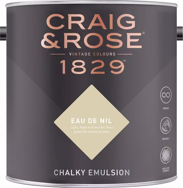 Craig and Rose Chalky Matt Emulsion in Eau De Nil Green Water Based Paint