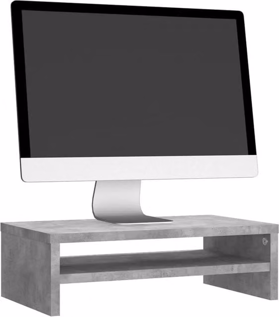 Berkfield Home Monitor Stand in Concrete Grey, W/D/H: 42 x 24 x 13 cm – 1
