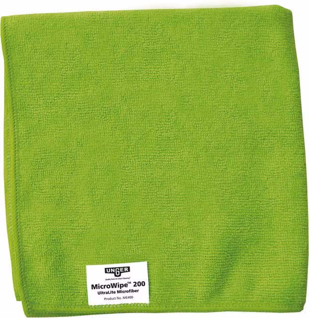 UNGER Microfibre Cloths, 10 Pack, Green