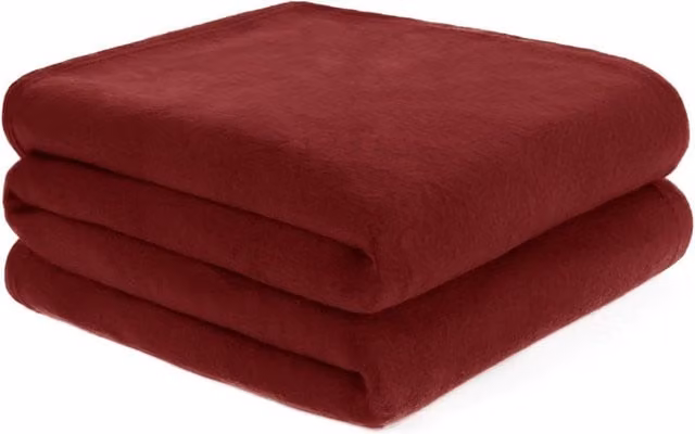 Dreamscene Plain Red Fleece Throw Blanket, 150 cm