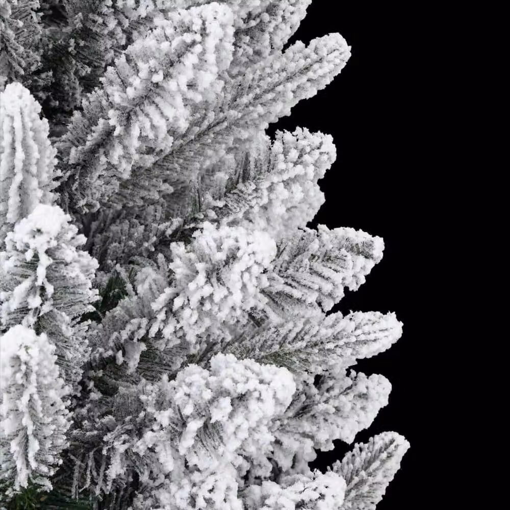 Berkfield Home Artificial Flocked Snow Christmas Tree in White, Height: 210 cm – 6