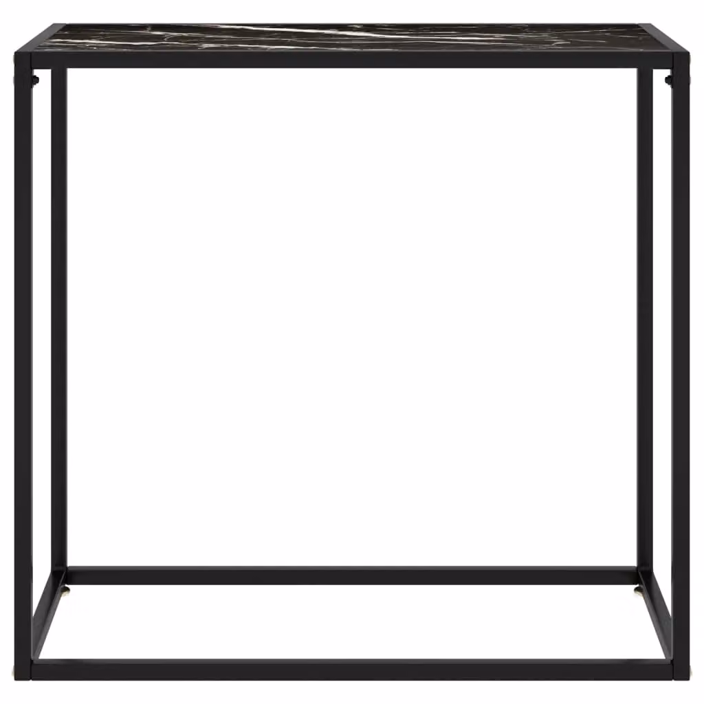 Berkfield Home Modern Black Console Table with Tempered Glass, W/D/H: 80 x 35 x 75 cm – 2