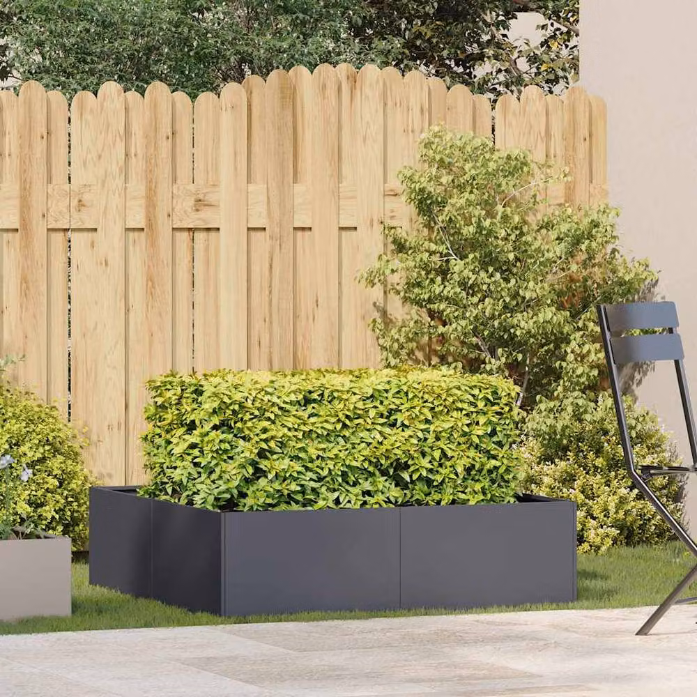 Berkfield Home Steel Planter Tub in Anthracite Grey, W/D/H: 100 x 100 x 30 cm – 3
