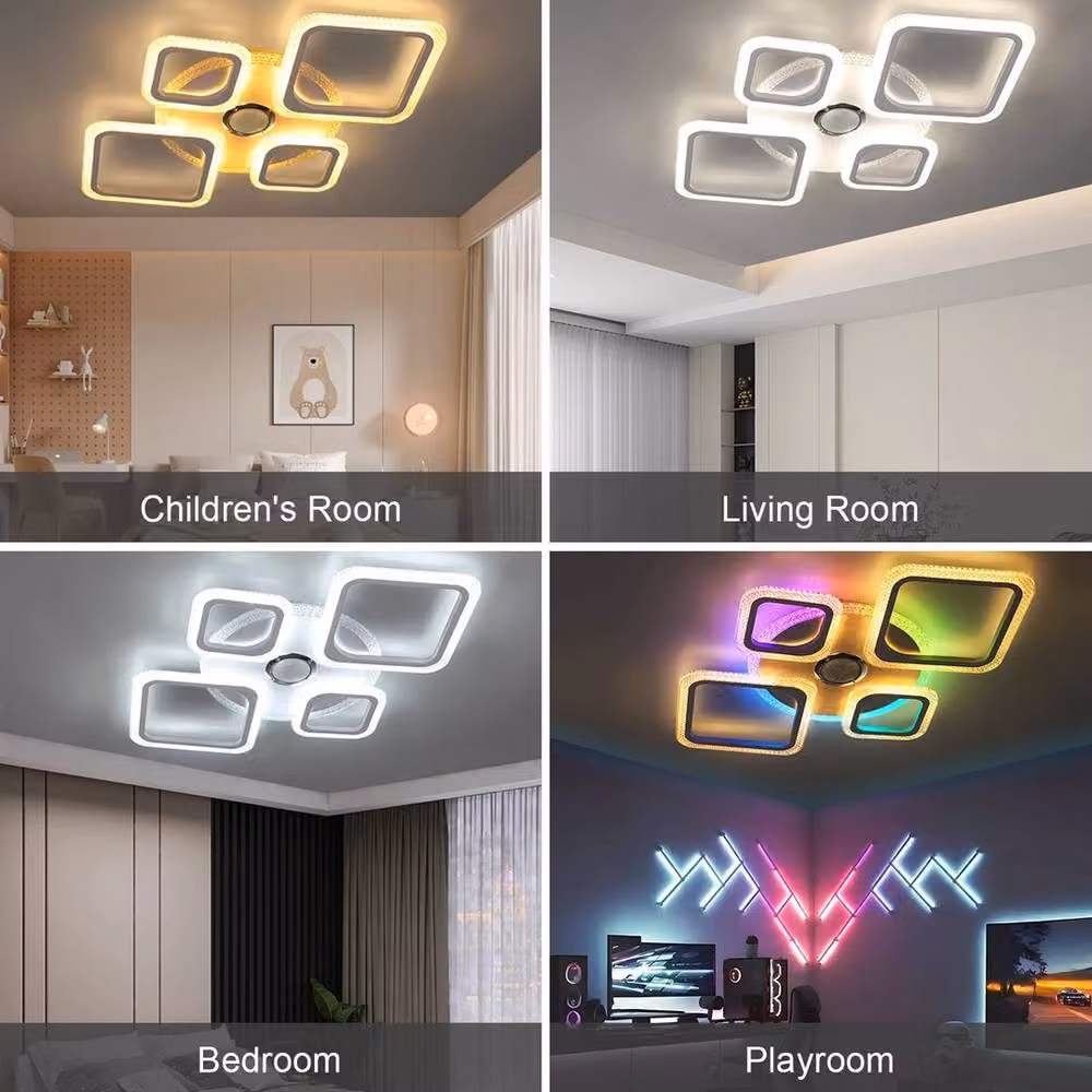 NESTLUNE RGB Dimmable Ceiling Lamp with Bluetooth Speaker in White and Multicolour – 4