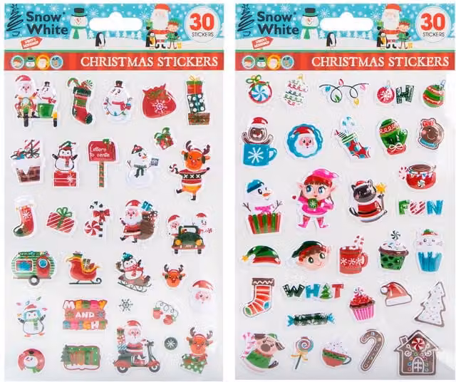 VFM e-Store Christmas Themed Adhesive Stickers in Multicolour, W/D/H: 24.9 x 14.6 x 0.1 cm – 1
