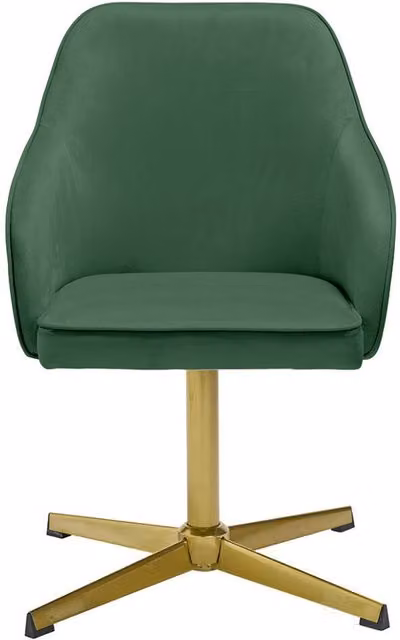Netfurniture Newux Office Chair in Green Velvet with Gold Metal Accents
