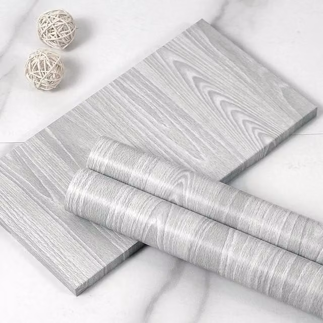 SPETLEK Grey Wood Effect Self Adhesive Vinyl Wrap, 5m