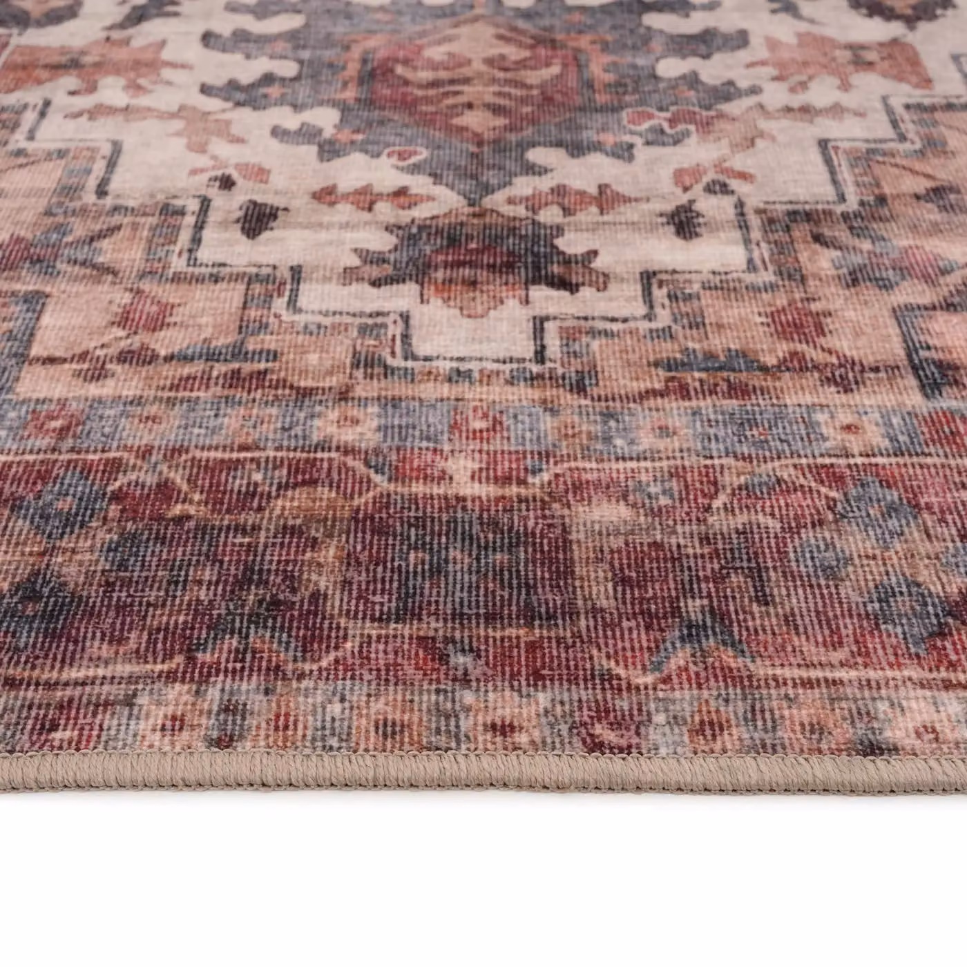 Kukoon Plum Distressed Vintage Living Room Area Rug in Red, W/D/H: 160 x 230 cm – 5