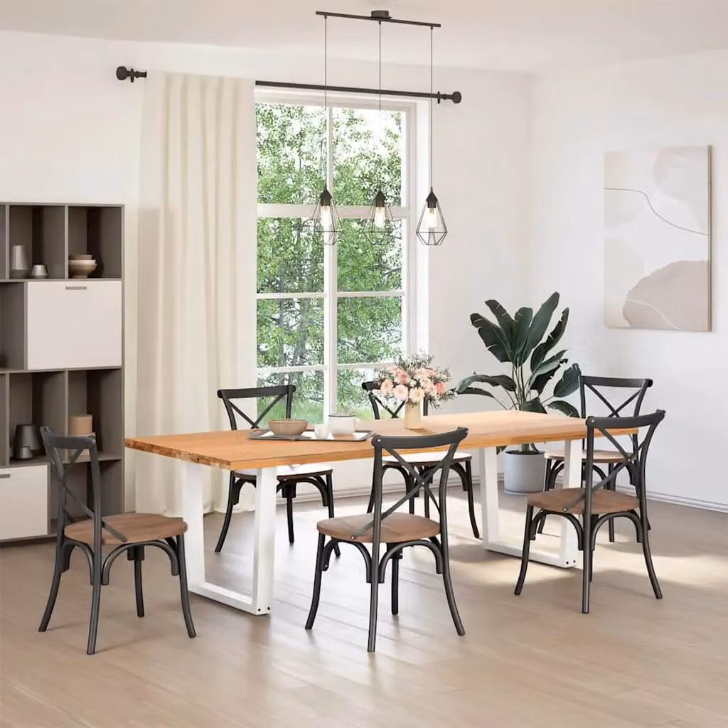 Berkfield Home V-Shape Dining Table Legs, 2 Pieces, White Steel, H: 90 x W: 72 cm – 2