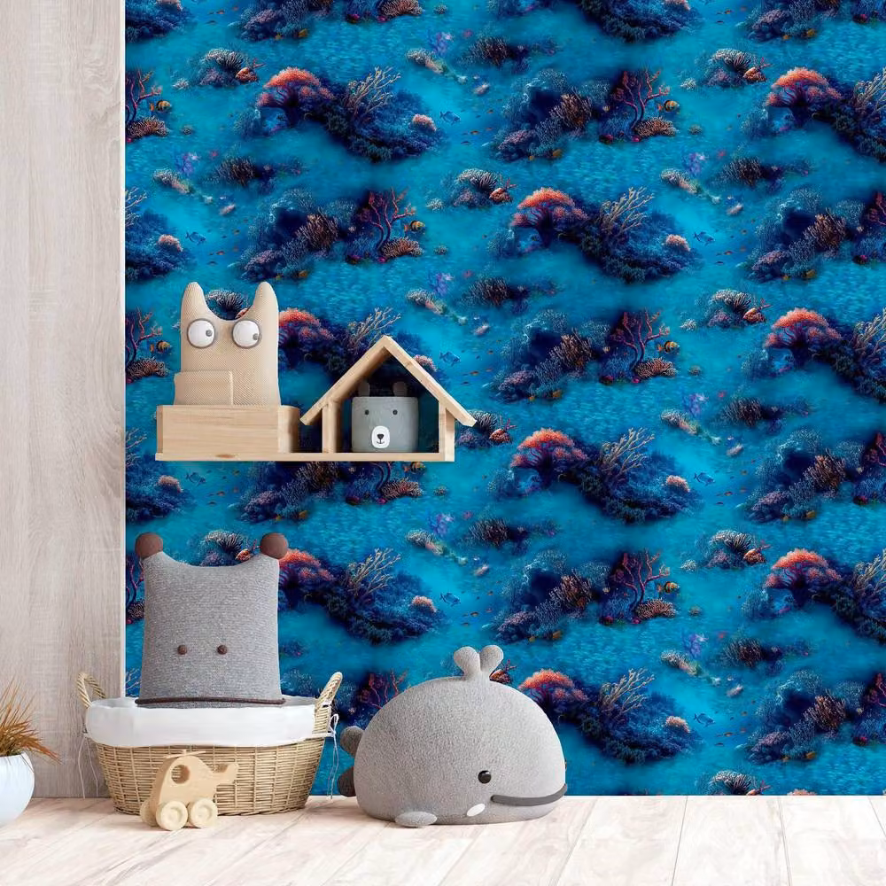 Arthouse Under The Sea Blue Nature and Animal Pattern Wallpaper Roll – 3
