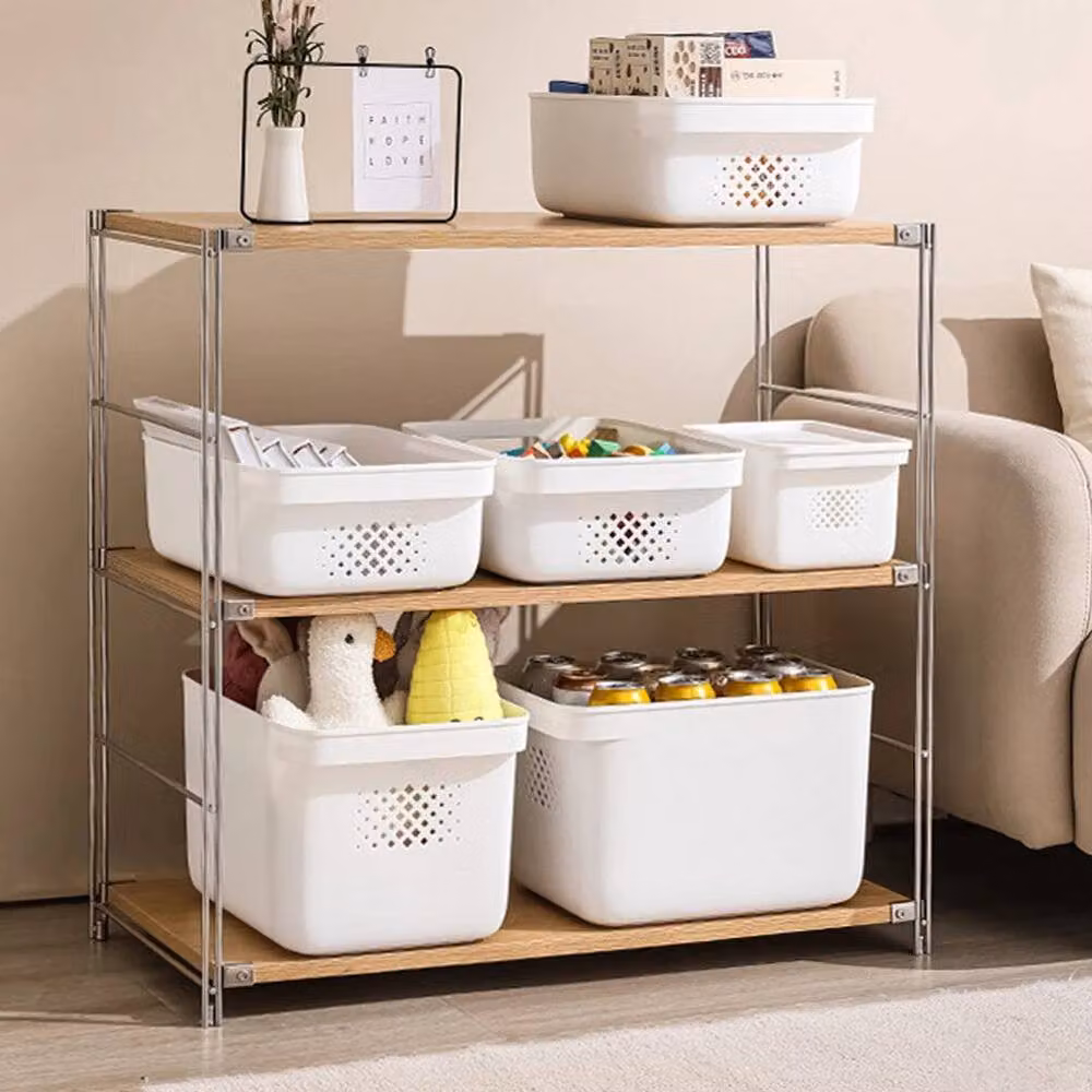 FORGEVIO White Plastic Storage Box, W: 28 cm, D: 38.5 cm, H: 14 cm – 5