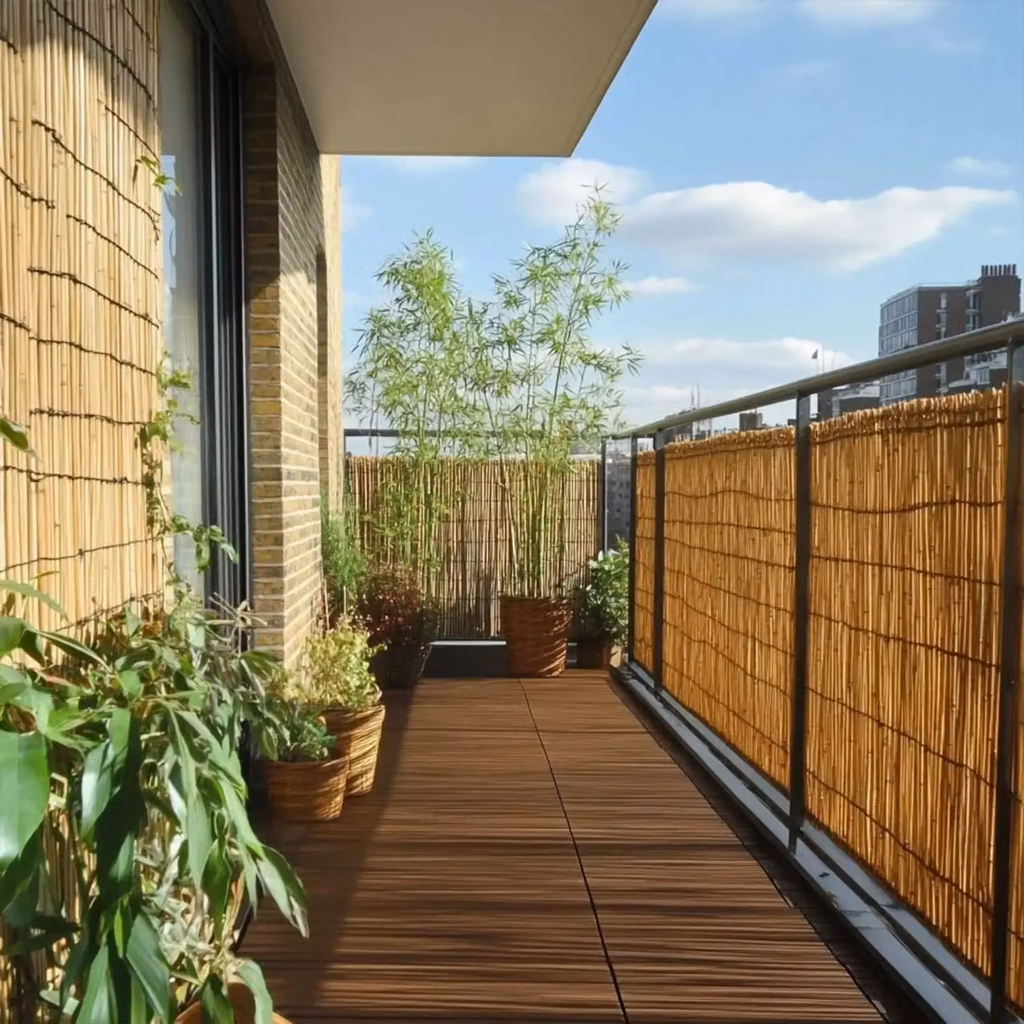 Access Garden Products Woven Bamboo Slat Screening Mat in Brown, W: 400 cm, H: 150 cm – 7