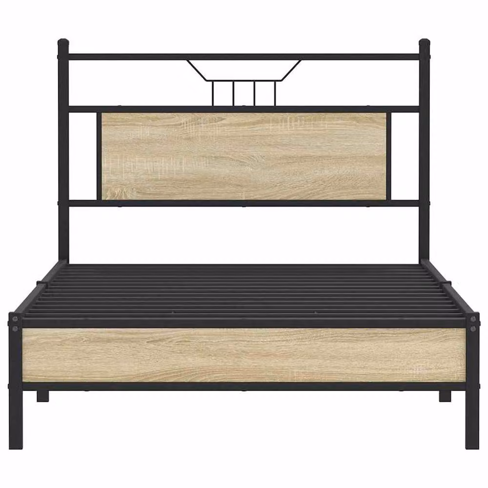 Berkfield Home Sonoma Oak Bed Frame in Brown, Engineered Wood, W/D/H: 100 x 200 cm – 3
