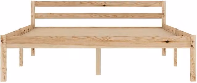 Berkfield Home Modern Solid Pine Wood Bed Frame, Brown, W/D/H: 140 x 200 x 60 cm