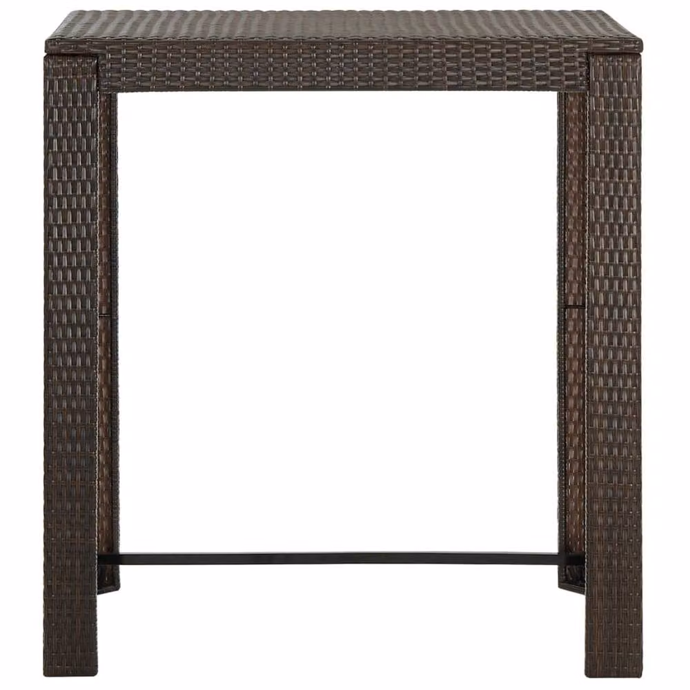 Berkfield Home Modern Garden Bar Table in Brown Poly Rattan and Steel, W: 100 cm, D: 60.5 cm, H: 110.5 cm – 3