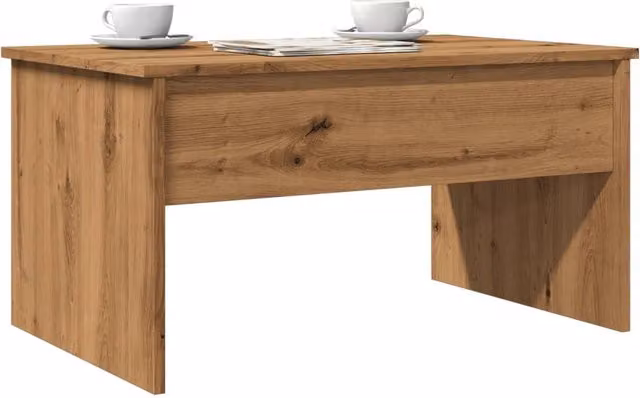Berkfield Home Artisan Oak Coffee Table in Brown, W: 80 cm, D: 50.5 cm, H: 41.5 cm – 1
